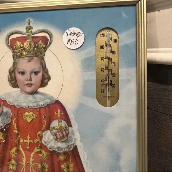 Vintage 1955 Framed Chiropractor Advertisement Thermometer Child of Prague - Picture 3 of 7